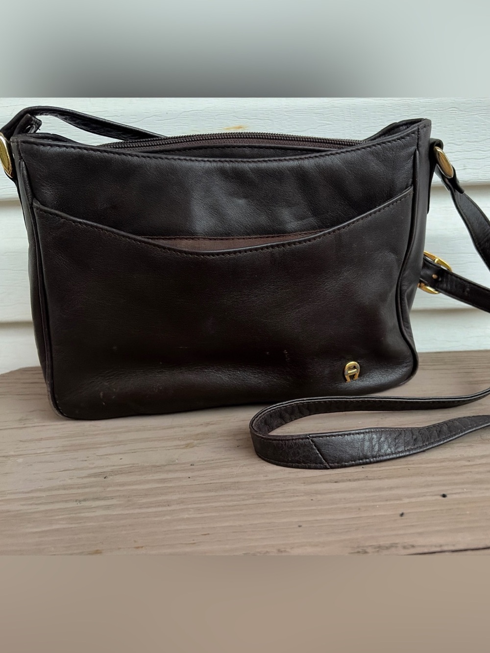 Vintage Aigner genuine leather crossbody/shoulder bag